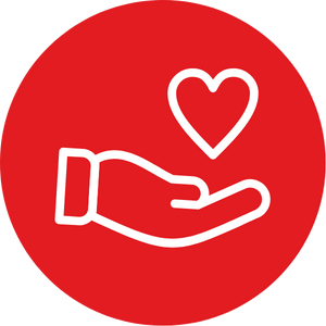 red donate hand with heart image